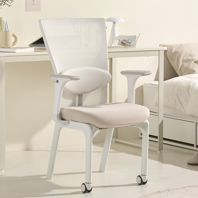 체어스코 허리 편한 학생 책상 공부의자 엘리트 허리받침 조절팔세트, 헷살베이지