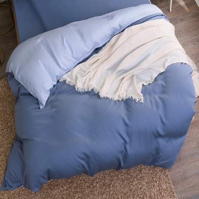 Hong Yew Bedding 鴻宇寢飾 萊賽爾 天絲300織薄被套 台灣製 M2627 8 x 7尺, 波納藍