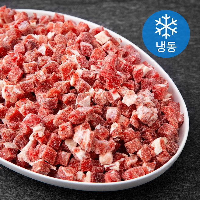 왕고기 호주산 소앞다리살 짜장카레용 1 x 1 x 1 cm (냉동), 3kg, 1개