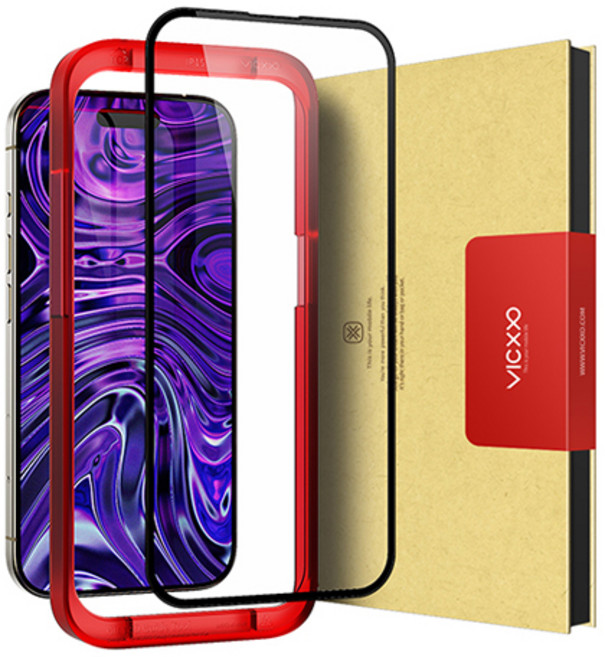 빅쏘 4D 풀커버 부착가이드 아이폰 강화유리 휴대폰 액정보호필름, 1세트