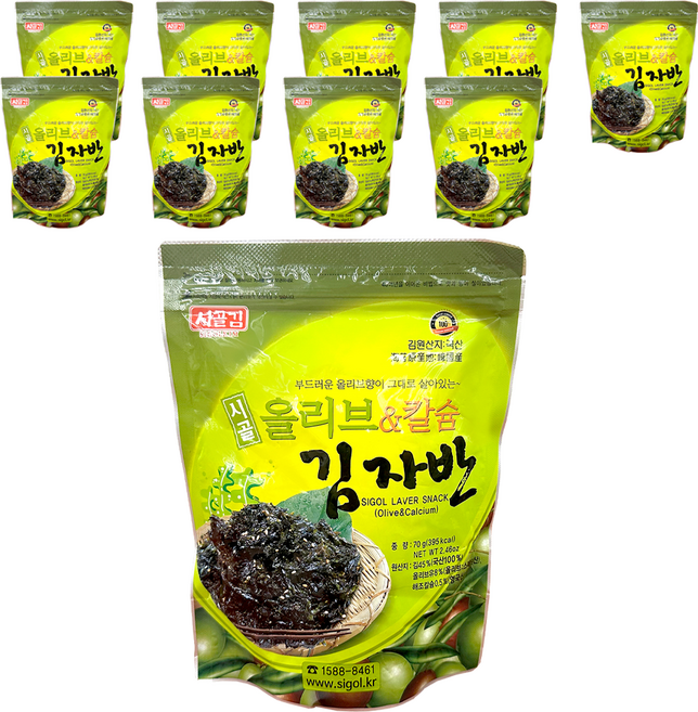 시골 올리브 & 칼슘 김자반, 70g, 10개