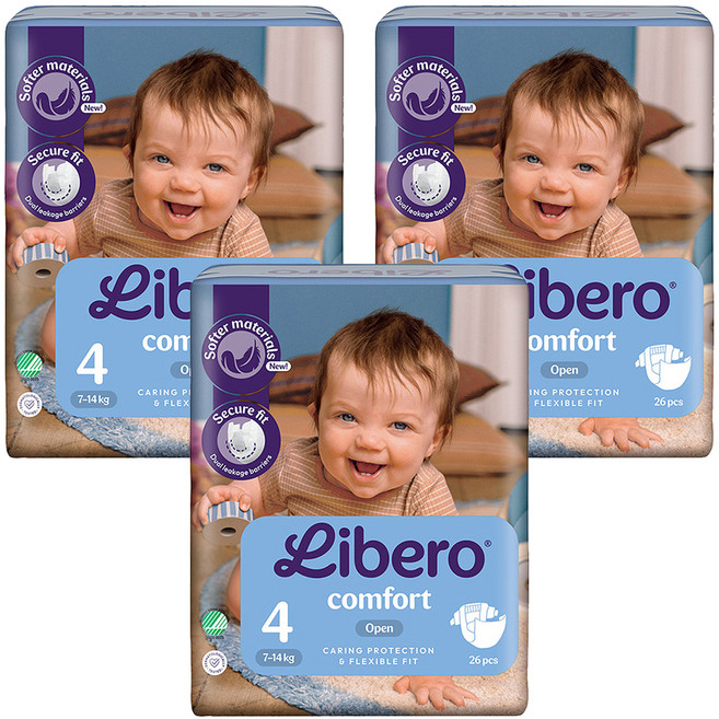Libero 麗貝樂 嬰兒紙尿褲 Comfort 4號 7~14kg, 78個, 第4階段