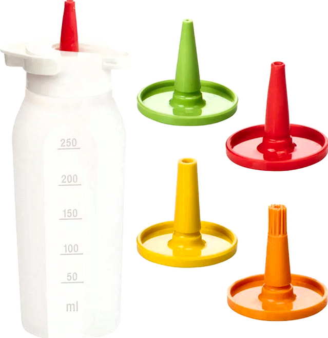tescoma Presto 4合1醬料擠壓瓶 帶四種噴嘴, 250ml, 1個