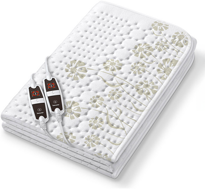 보이러 2인용 전기요 UB66, 화이트플라워, 140cm x 150cm