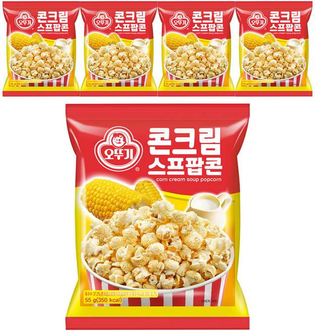 오뚜기 콘크림 스프팝콘, 55g, 5개