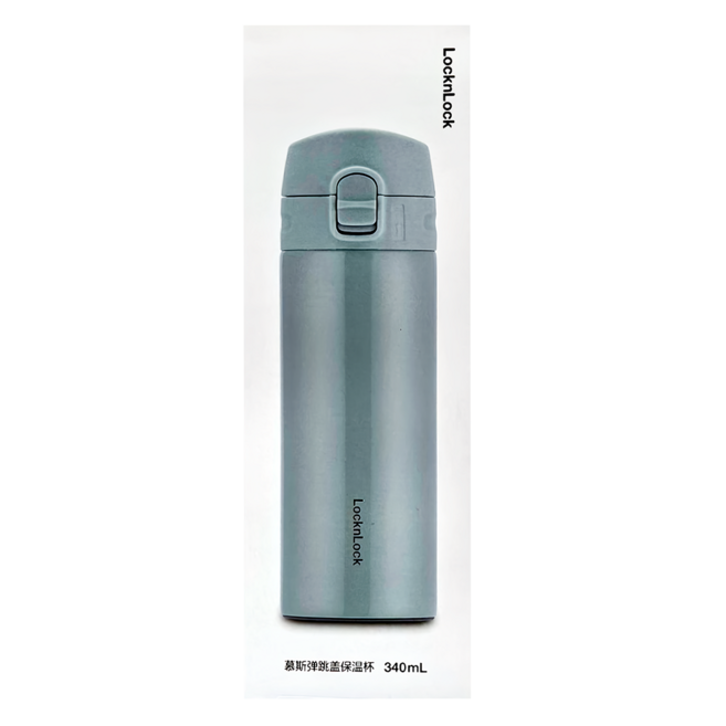 LocknLock 樂扣樂扣 慕斯彈跳蓋保溫杯 LHC3260BRW BRW-CN-8, 綠色, 340ml, 1個