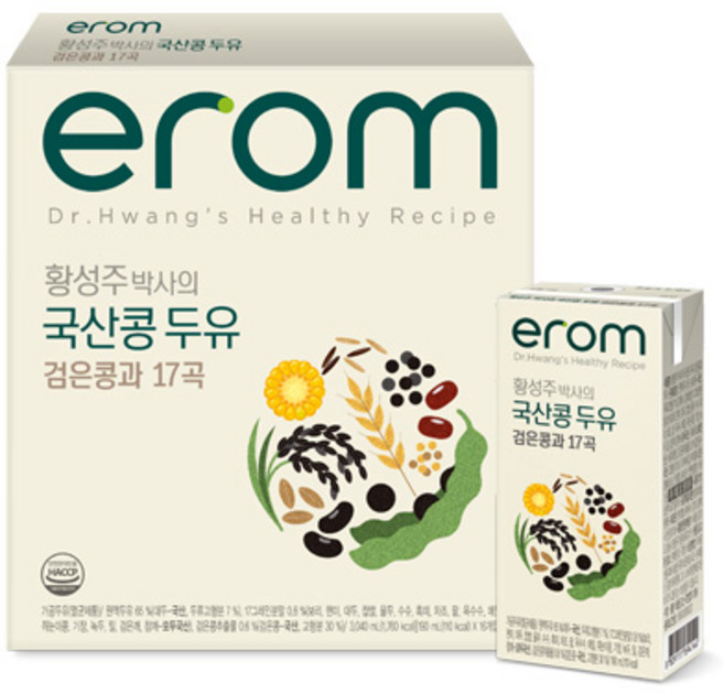 이롬 황성주 박사의 국산콩 두유 검은콩과 17곡, 190ml, 16개