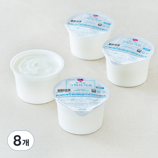 팜프레쉬 유기농 그릭요거트 플레인, 90g, 8개