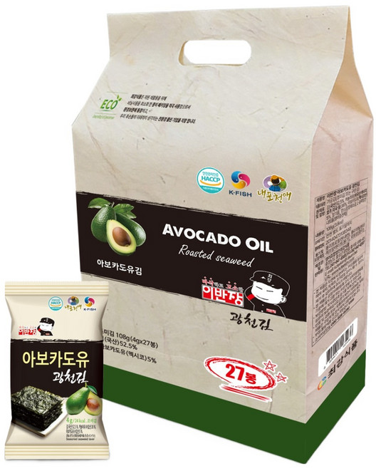 이반장 아보카도유 도시락김 27p, 108g, 1개