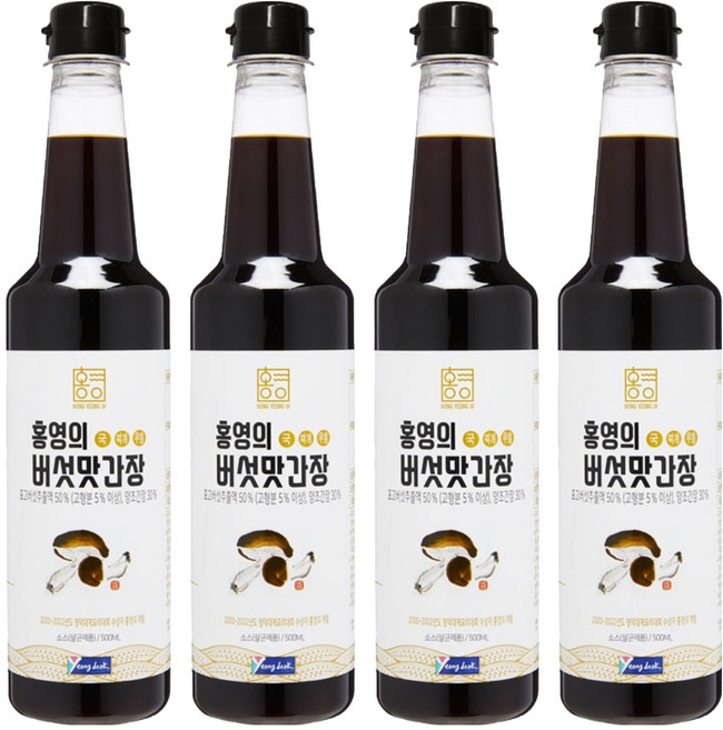 홍영의 어간장 버섯맛간장, 500ml, 4개
