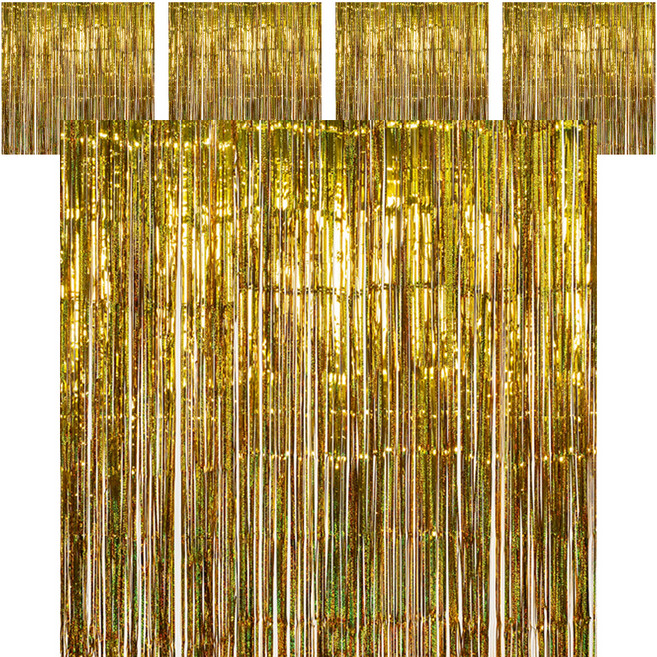 알리다 파티은박커튼 5p, 홀로그램골드
