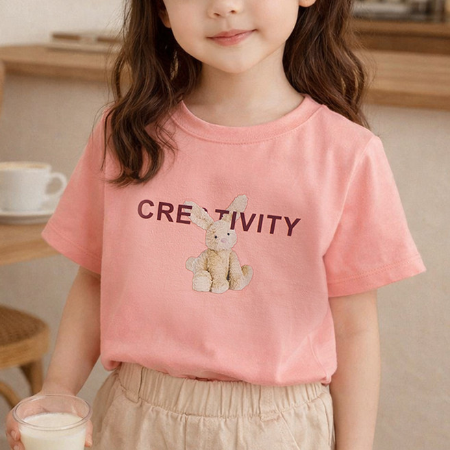 우주아이 아동용 래빗프렌즈 데일리 반팔 티셔츠