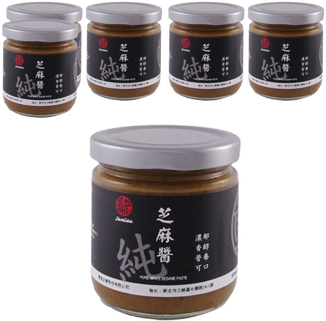 真老 純白芝麻醬, 200g, 6罐