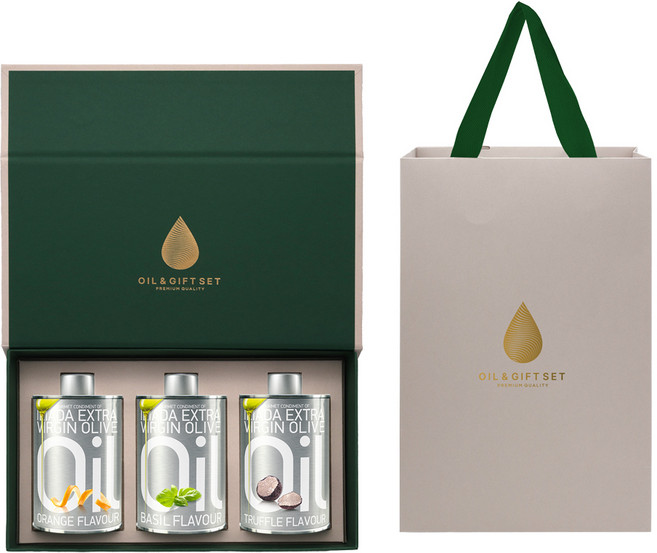 이리아다 칼라마타 올리브유 3종 세트 + 쇼핑백, 1세트