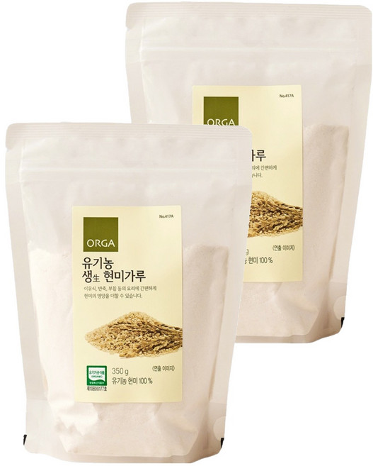 올가홀푸드 유기농 생현미가루, 350g, 2개