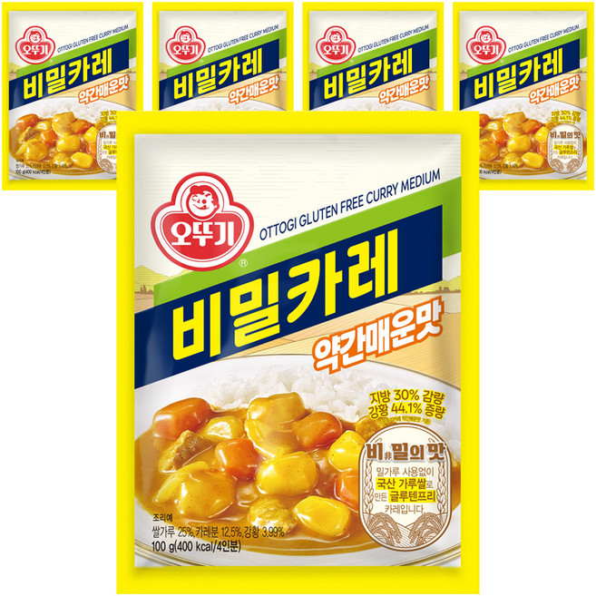 오뚜기 비밀카레 약간매운맛, 100g, 5개