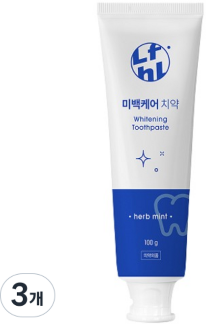 라이프홀릭 미백케어 치약, 100g, 3개