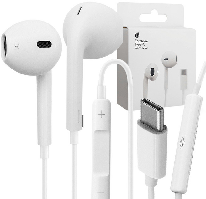 망고 갤럭시 아이폰용 C타입 유선 이어폰, 화이트