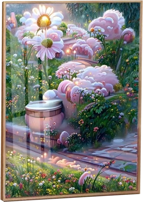 創彩 鑽石畫 40 x 30cm, 雛菊花園, 1個