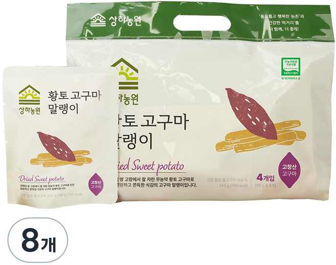 상하농원 고창 황토고구마 말랭이, 60g, 8개