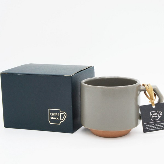 CHIPS mug. 美濃燒 咖啡杯, 灰色, 1個