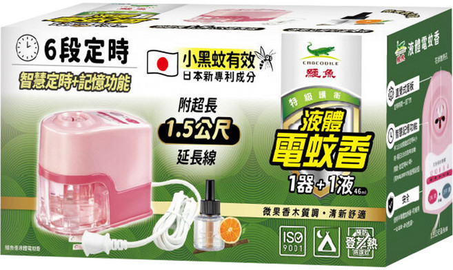 鱷魚 液體電蚊香器液 定時型, 46ml, 1組