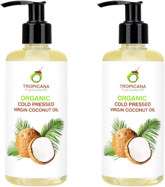TROPICANA 유기농 압착 코코넛 페이스 바디오일, 250ml, 2개
