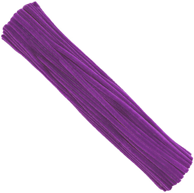 만들하비 칼라 색상 가는 털모루 철사, 퍼플, 100개
