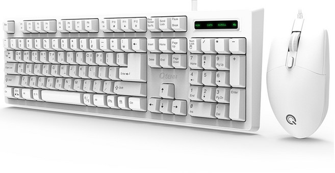 큐센 USB 키보드 + 마우스 세트, 화이트, 일반형, GP-KM4500 Plus