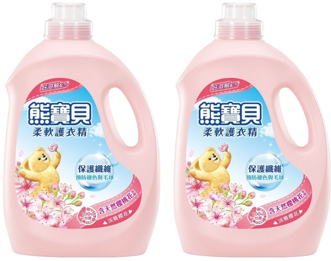 Snuggle 熊寶貝 香氛柔軟護衣精 72小時持久香 淡雅櫻花香, 3L, 2桶