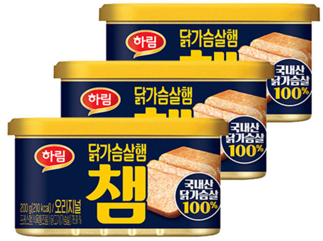 Harim 雞胸肉火腿冠軍原味, 200g, 3罐