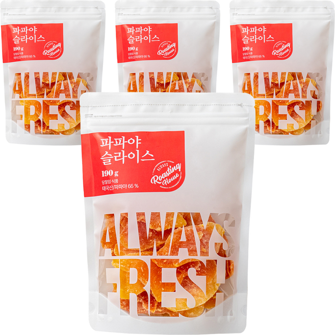 몸애조화 파파야 슬라이스, 190g, 4개