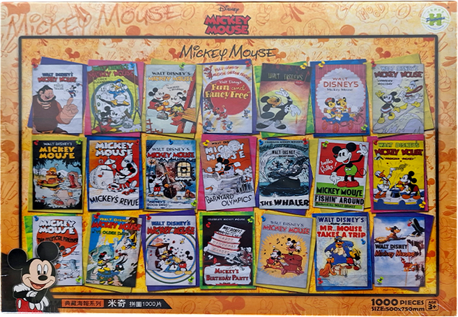 HUNDRED PICTURES 百耘圖 Mickey Mouse 典藏海報系列拼圖 HPD01000-105 3歲以上, 1000片, 米奇 多色, 1盒