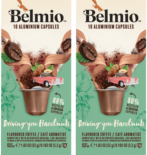 벨미오 드라이빙 유 헤이즐넛 캡슐커피 네스프레소 호환캡슐, 2개, 10개입, 5.2g