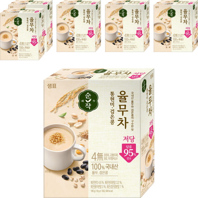 순작 통현미 검은콩 저당 율무차, 18g, 10개입, 6개