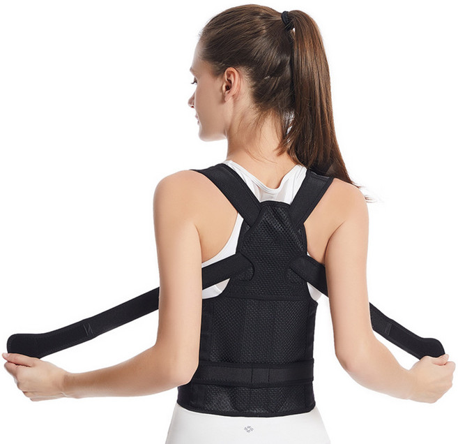 올고듬 바른 자세 어깨 허리 밴드 블랙, 1개