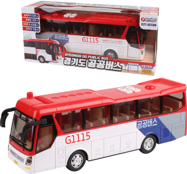 바니랜드 경기도 공공버스 작동완구, 혼합색상, 1개