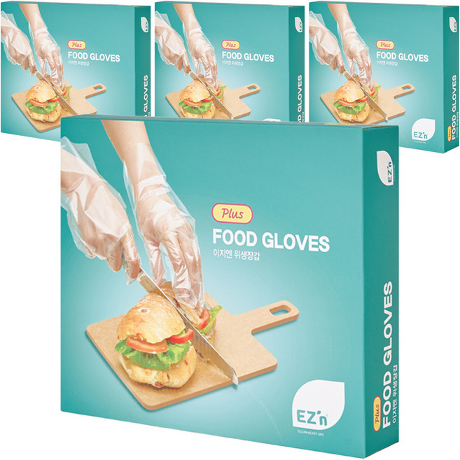 EZn이지엔 위생 장갑 플러스, 200개입, 4개