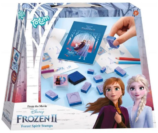 totum disney 迪士尼手作系列印章組 含造型刻章和色鉛筆, 冰雪奇緣2, 1組