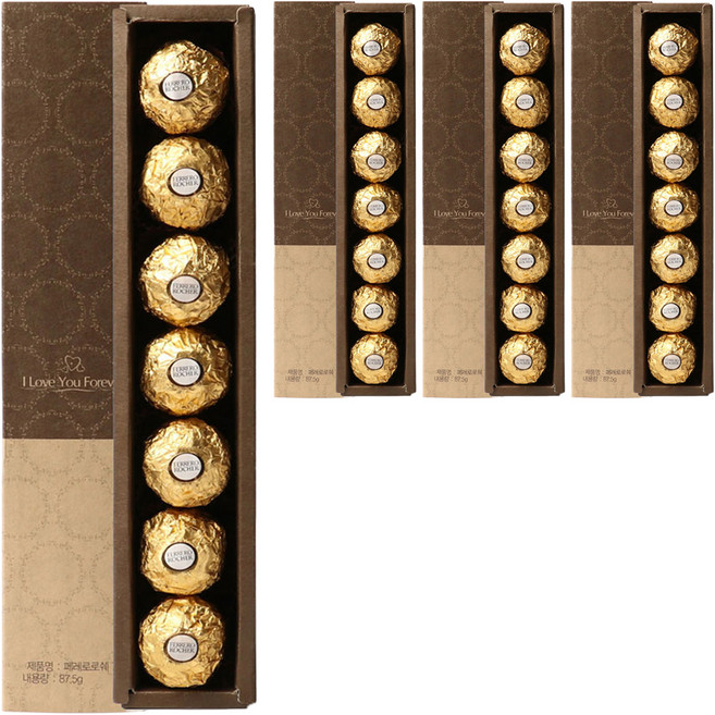 FERRERO ROCHER 金莎 金莎巧克力長條禮盒, 87.5g, 4盒