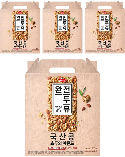 완전두유 호두와 아몬드 두유, 190ml, 64개