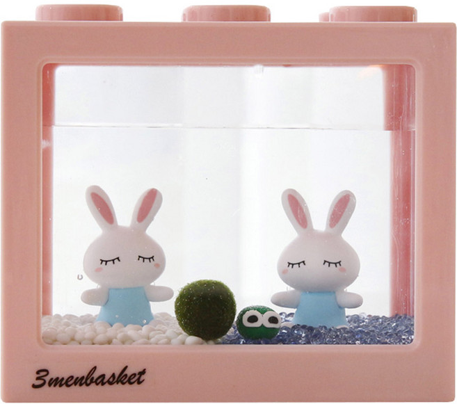 세남자바스켓 마리모키우기용 블럭어항 파스텔토끼 DIY세트, 어항(인디핑크), 파스텔토끼(블루), 1개