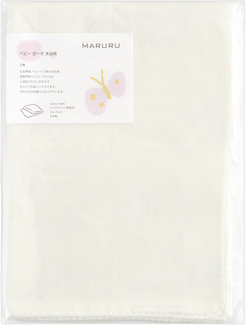 MARURU 紗布浴巾 65 x 110cm, 白色, 1條