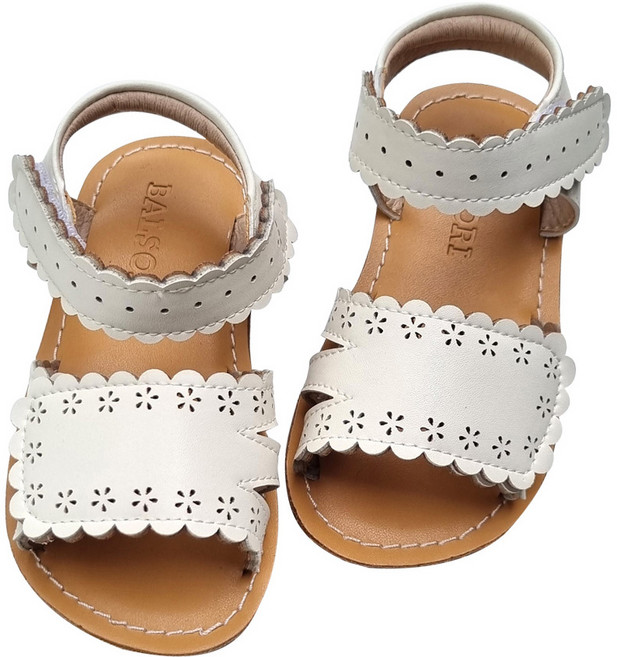 발소리 베이비쨈 여아용 앤드 플라워 샌들