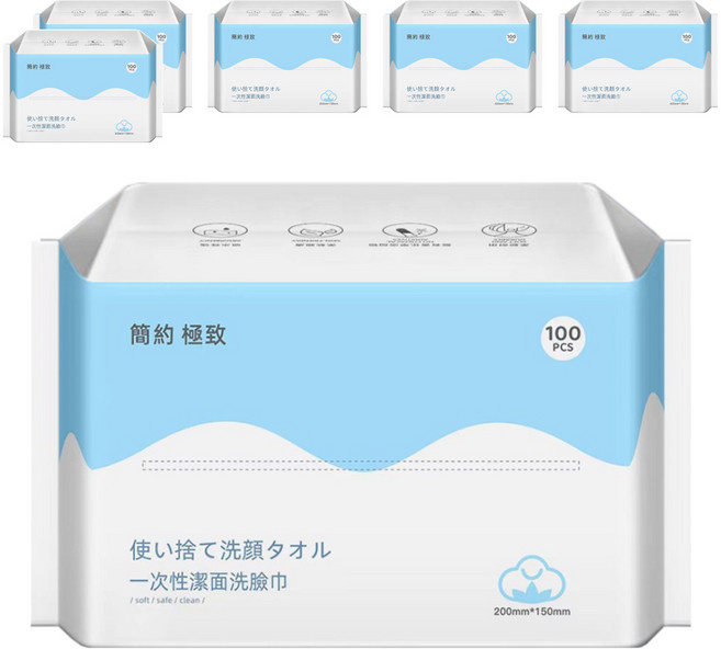 JOYFUL NAPKIN 悅棉 一次性洗臉巾, 天空藍, 6包