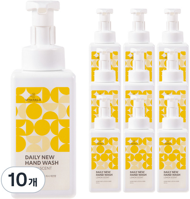 비타할로 데일리뉴 핸드워시 레몬향, 490ml, 10개