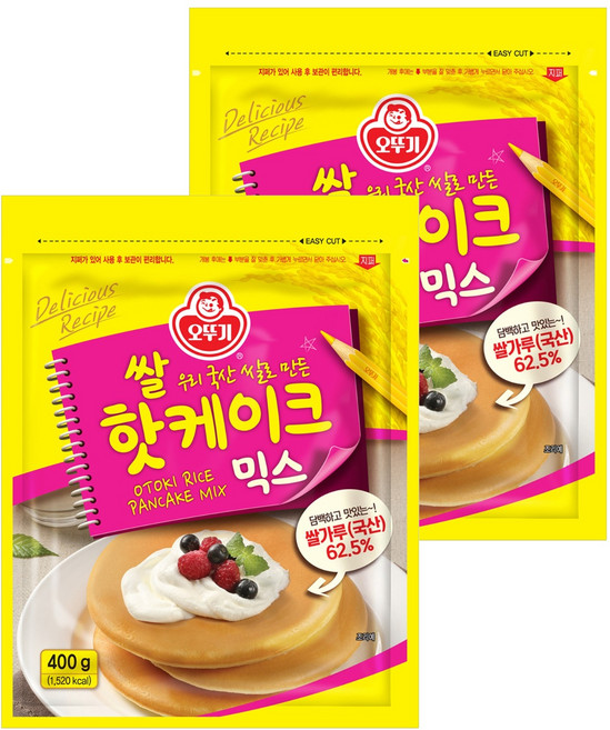 오뚜기 쌀핫케이크 믹스, 400g, 2개