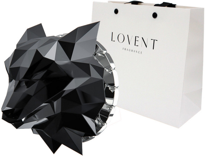 로벤트 늑대 차량용 방향제 블랙실버 미드나잇섬머향 + 쇼핑백, 1개입, 1개, 쿨/민트향
