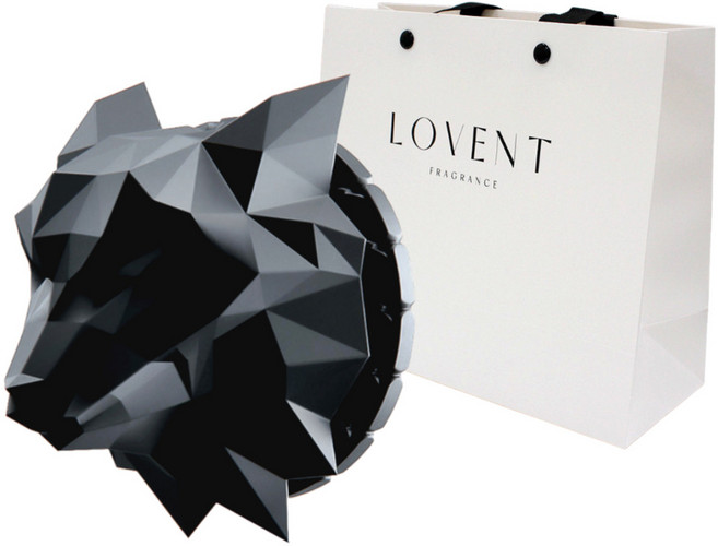 로벤트 늑대 차량용 방향제 매트블랙 블랙체리향 + 쇼핑백, 1개입, 1개, 과일/트로피칼향