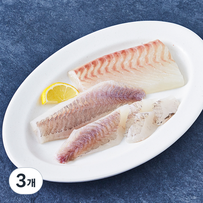 맛있는 광어 우럭회 필렛 (냉장), 3개, 200g